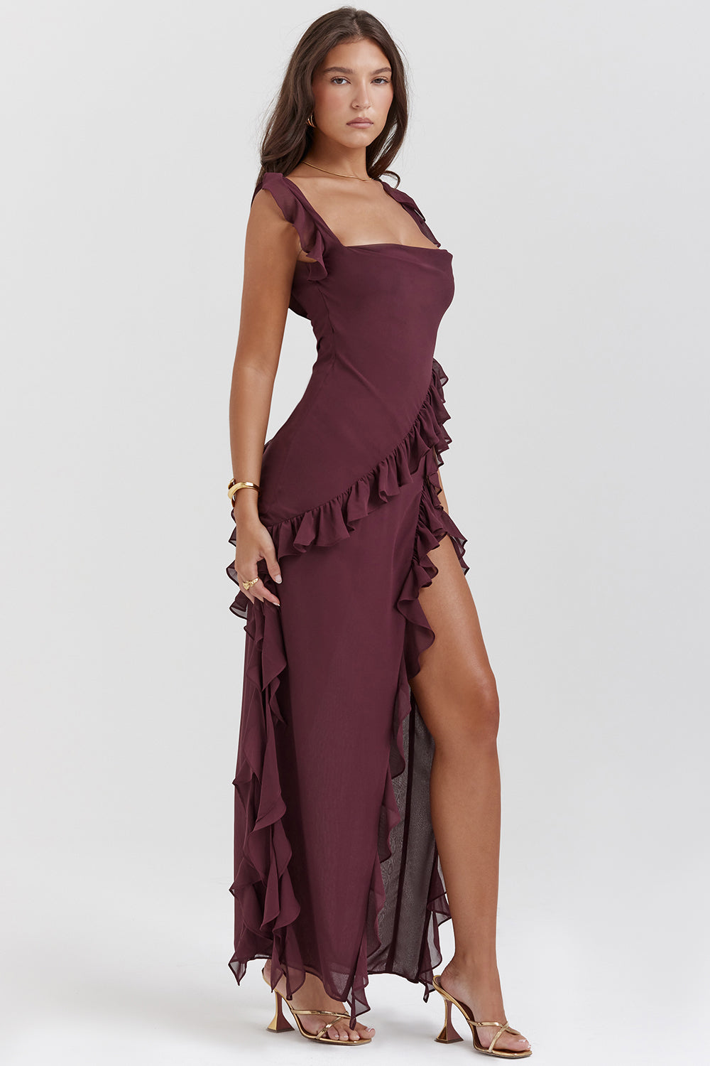 Salomé Robe Maxi Avec Volants