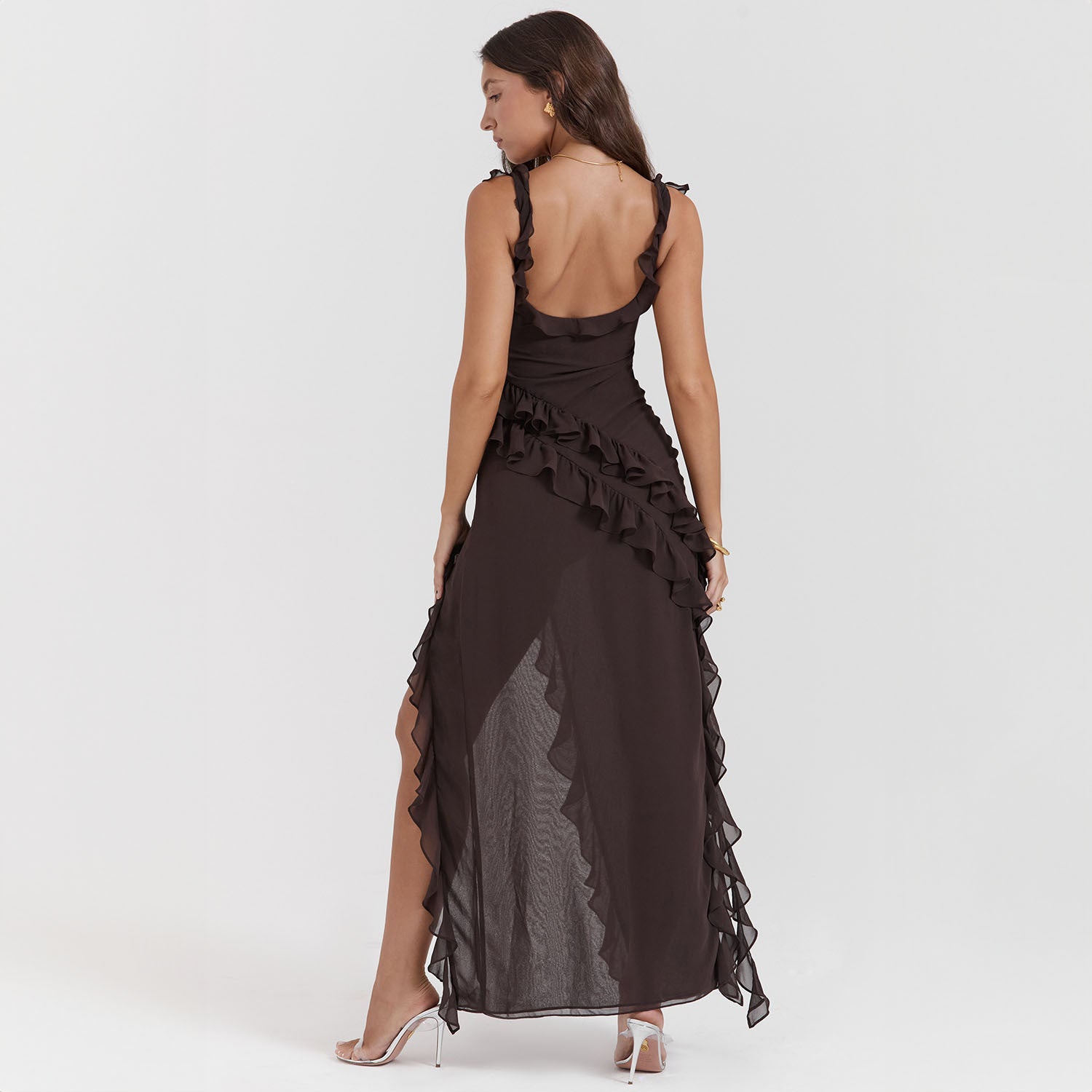 Salomé Robe Maxi Avec Volants