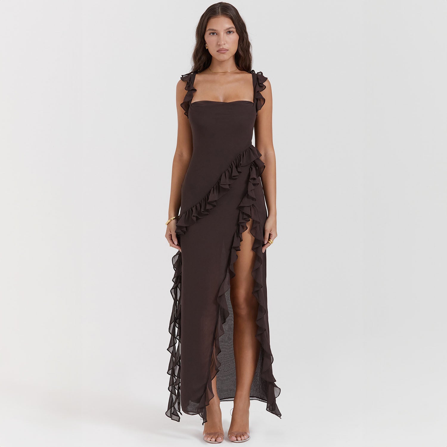 Salomé Robe Maxi Avec Volants