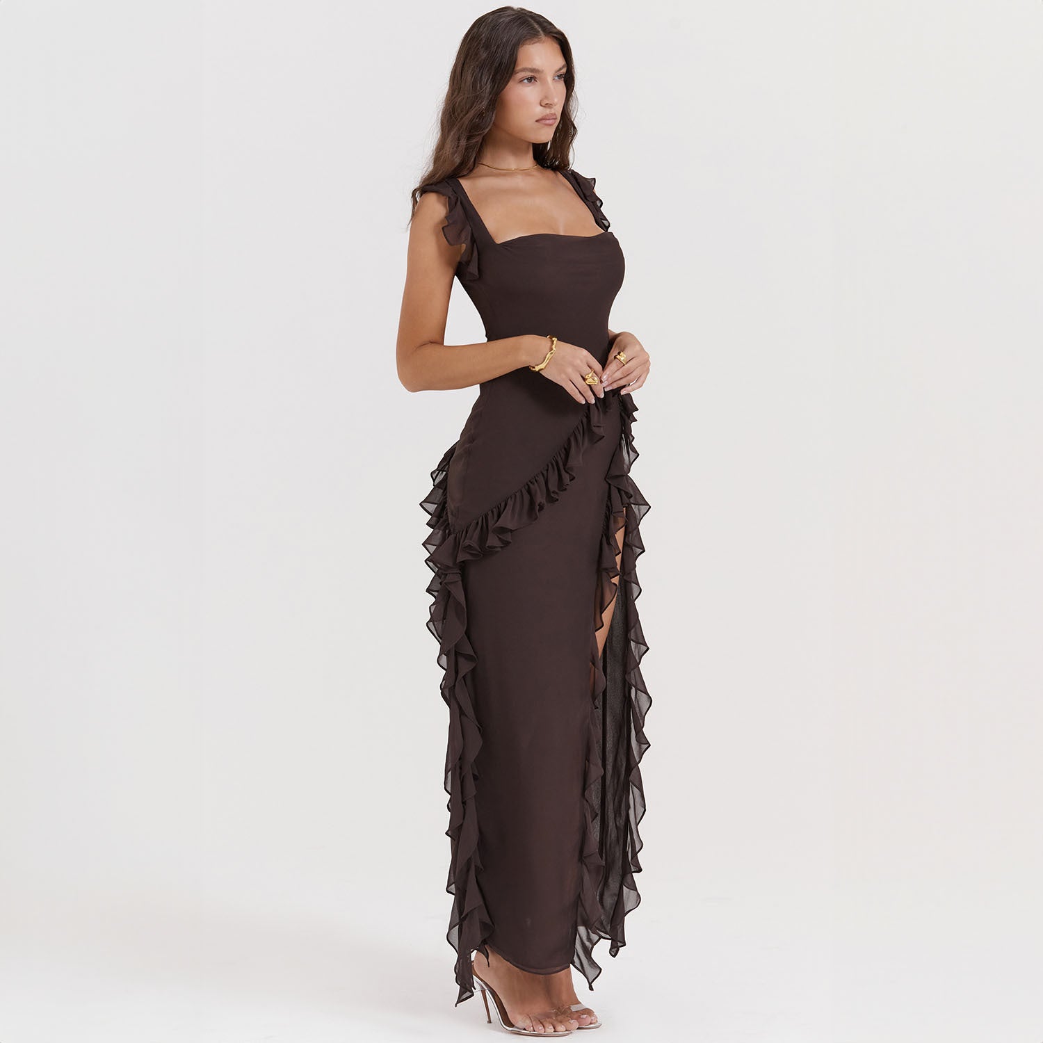 Salomé Robe Maxi Avec Volants
