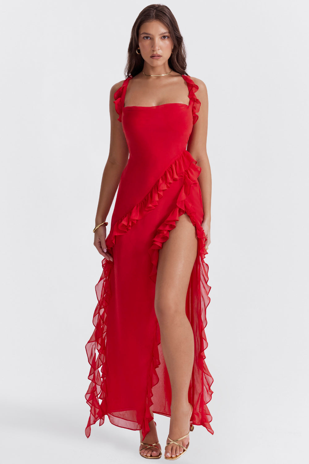 Salomé Robe Maxi Avec Volants