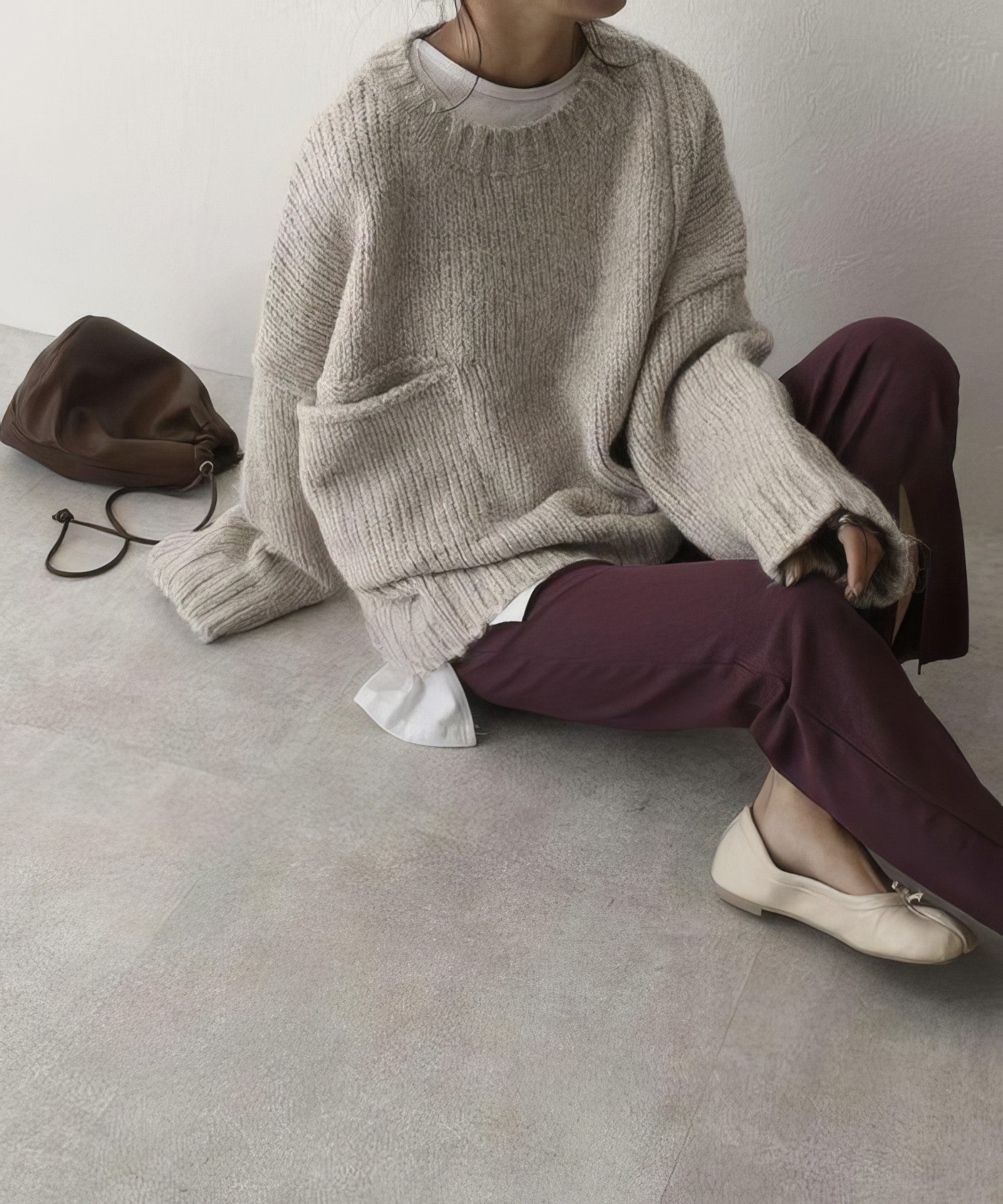 Sylvie Oversize 100% laine avec poches avant