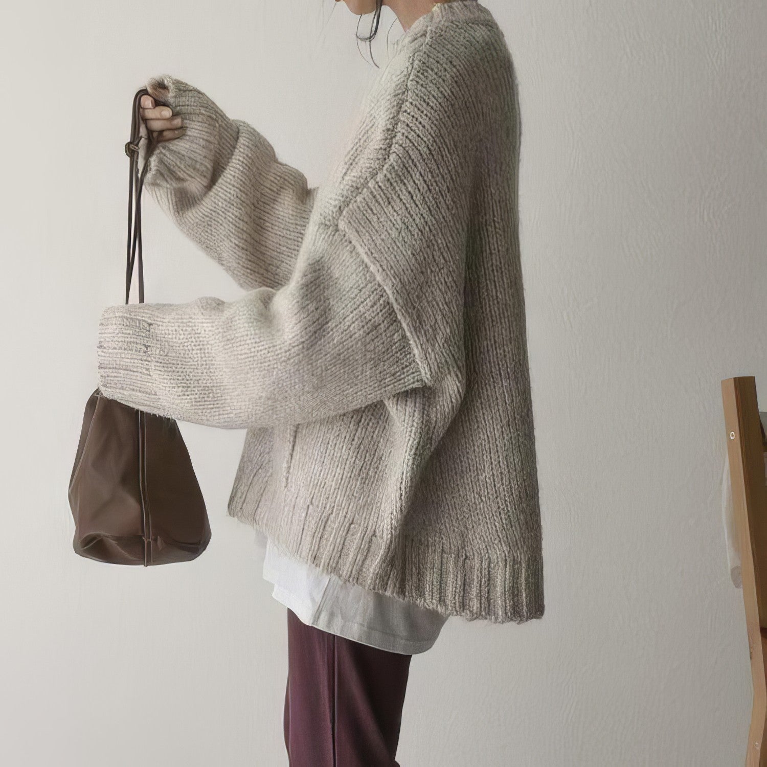 Sylvie Oversize 100% laine avec poches avant