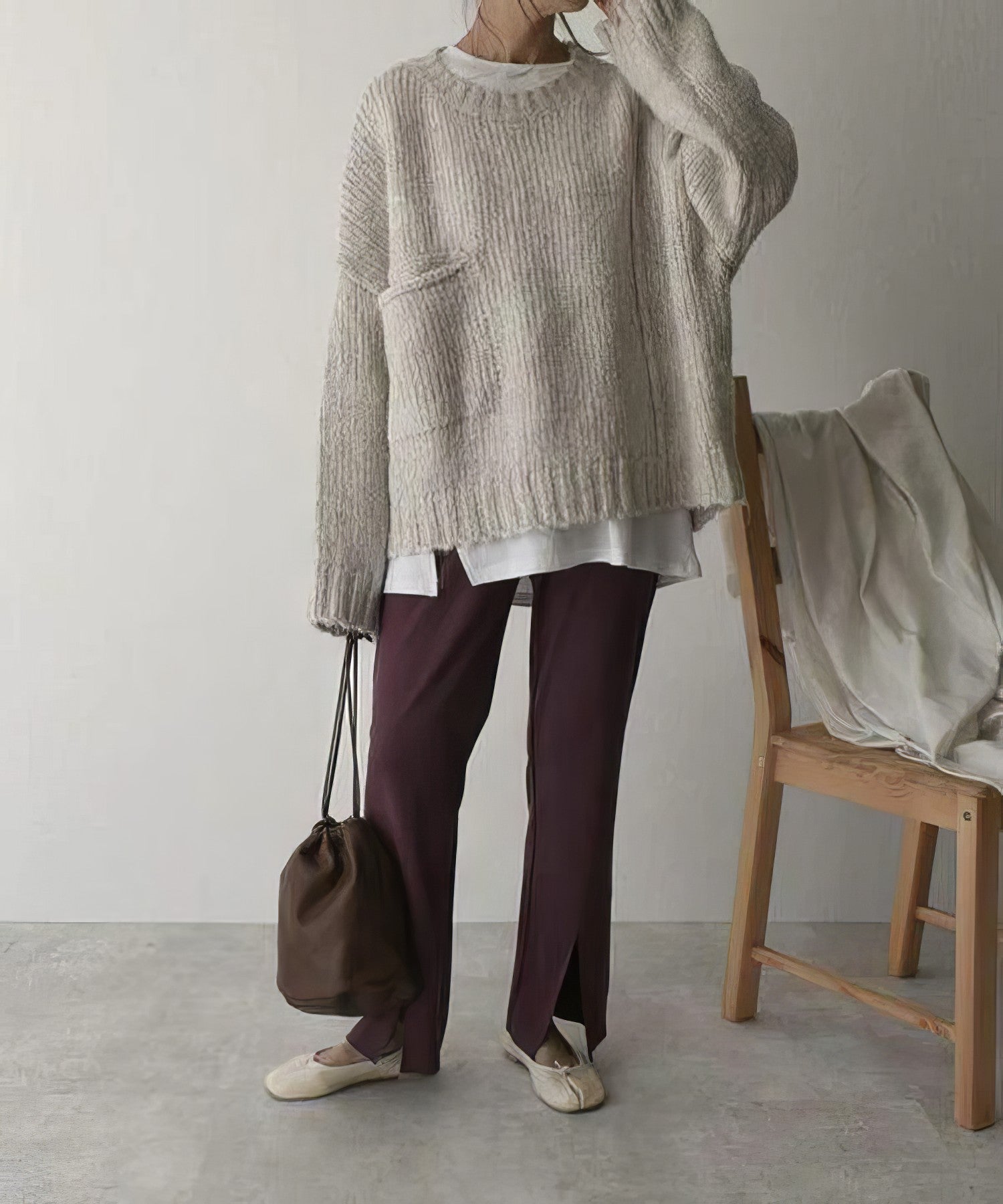 Sylvie Oversize 100% laine avec poches avant